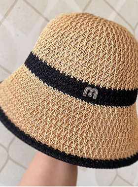渔夫帽女夏网红日系镂空显脸小