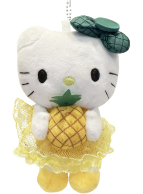 日本正版HelloKitty毛绒公仔黑皮墨镜泳圈钥匙扣kt包挂件节日送礼