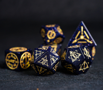 Blue and gravel starry sky running group dice COC running group DND dice dragon with underground city jewel 20 face dice magic