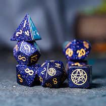 Blue Sandstone Dead Ringgate COC Running Group Dice Evil Spirits DND Dice RPG20 Face Dice Customize 10 noodles