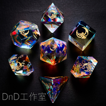 Magic colour crystal DND dice COC running group dice TRPG dragon and underground city Ksurugem dice Mirage version