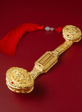 镂空吉祥如意真金鎏金算盘摆件