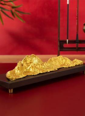千里江山黄铜中式禅意礼品摆件
