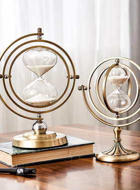 北欧创意简约沙漏计时器博古架电视柜隔断玄关装饰品轻奢家居