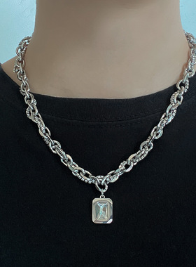 甜酷辣妹锆石缠绕拼接项链女冷淡风感不掉色配饰男ins小众酷