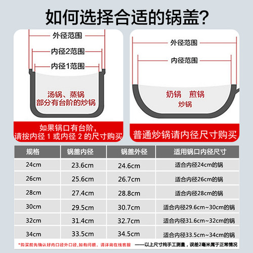 苏泊尔锅盖家用玻璃耐高温钢化盖子2628/30/32cm原装配件炒平底锅 - 图1