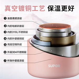 苏泊尔保温饭盒上班族便携学生超长保温桶大容量不锈钢便当盒多层