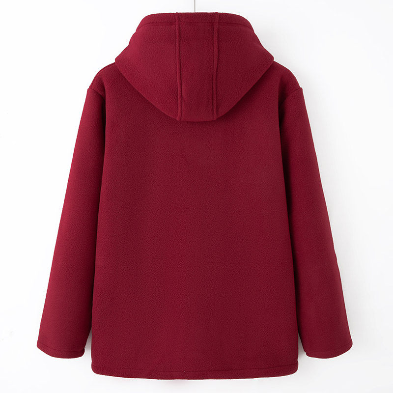 妈妈摇粒绒卫衣抓绒外套秋冬装宽松连帽中老年女装老人衣服奶奶装,淘宝优惠券,粉丝福利购,淘宝优惠卷