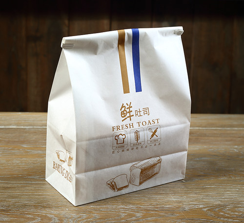 [扎绳现烤土司袋]烘焙纸袋面包包装 加厚450克手工鲜烤吐司防油袋 - 图1