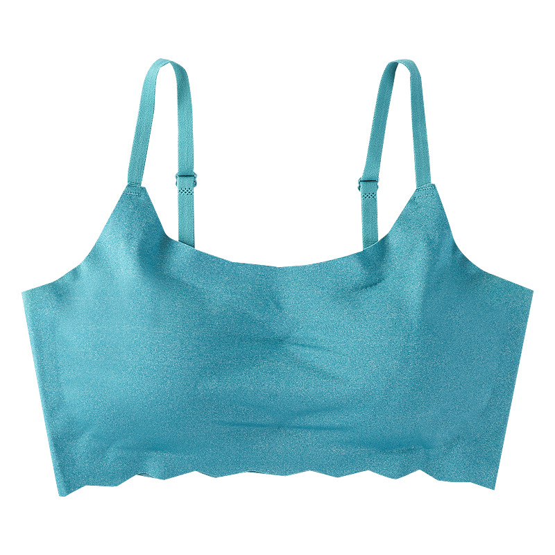 安心二代一片式冰丝无痕无钢圈聚拢大码吊带美背运动文胸内衣女 - 图3