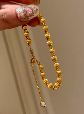 24K金爆闪小灯泡猫眼珠手链