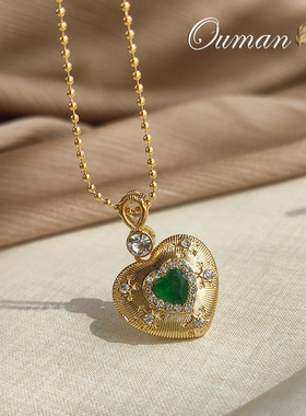 秋冬爱心吊坠毛衣链大气高档