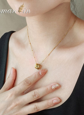 圈圈可拆卸祖母绿色锆石项链