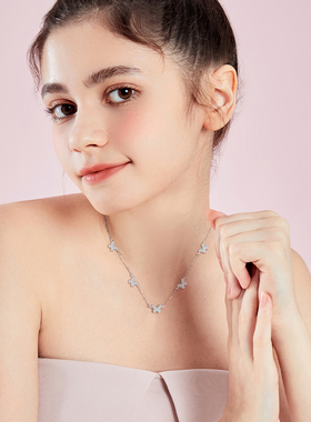 迪士尼蝴蝶项链女款生日礼物送女友朋友老婆闺蜜新年