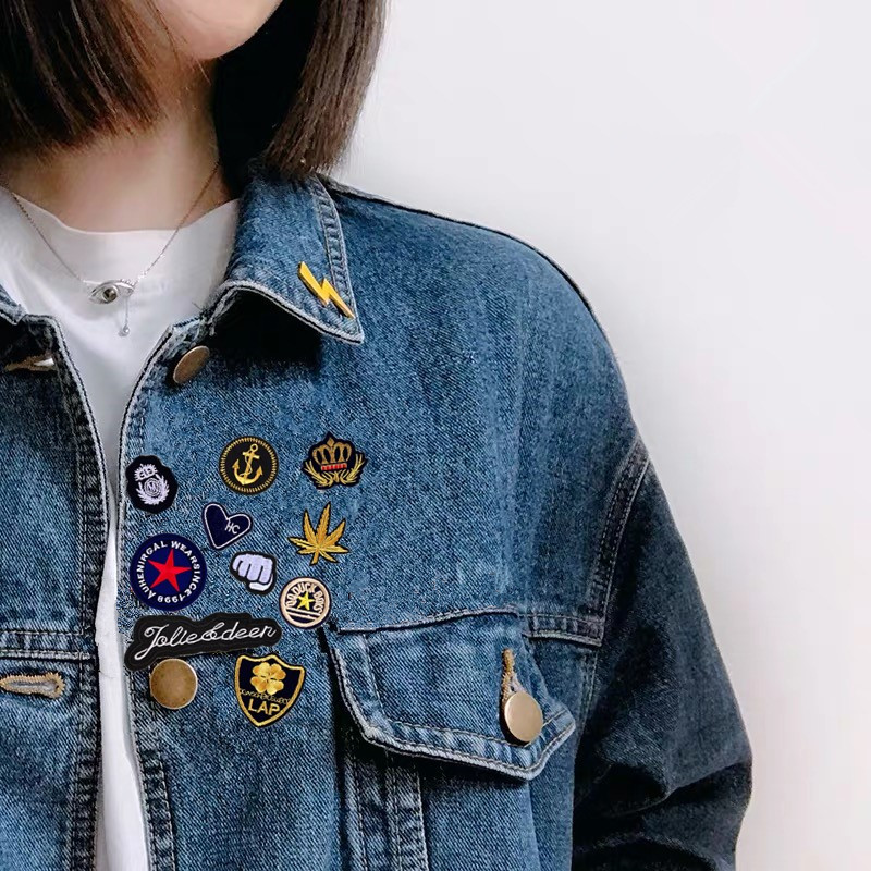 新款自粘黑色刺绣徽章布贴羽绒服衣服牛仔裤补丁贴修补洞装饰补贴,淘宝优惠券,粉丝福利购,淘宝优惠卷