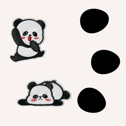 小熊猫自粘布贴无痕修复羽绒服破洞补丁贴免缝儿童衣服裤子刺绣贴 - 图1