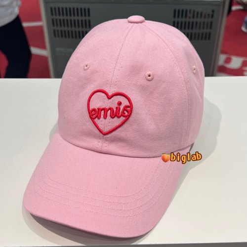 韩国正品emis帽子爱心字母刺绣鸭舌棒球帽显脸小遮阳帽男女鸭舌帽 - 图1