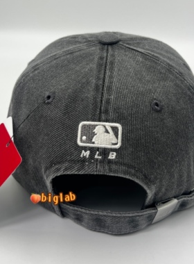 韩国MLB专柜正品棒球帽张凌赫同款小标男女情侣弯檐水洗牛仔灰帽