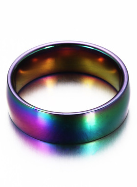电镀七彩绚丽风热销款钛钢戒指