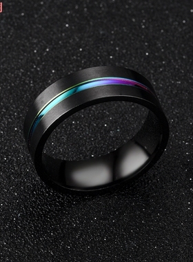 男士蹦迪钛钢食指典雅风尾戒