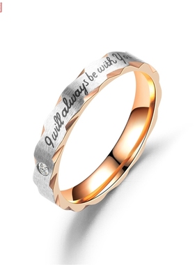 love欧美风镶钻黑色情侣对戒