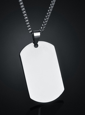 欧美男士军牌项链个性韩版情侣