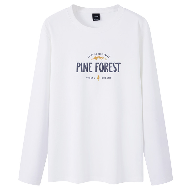 TEEK秋冬季男长袖t恤内搭打底衫 2026春季白色加厚青少年加绒秋衣,淘宝优惠券,粉丝福利购,淘宝优惠卷