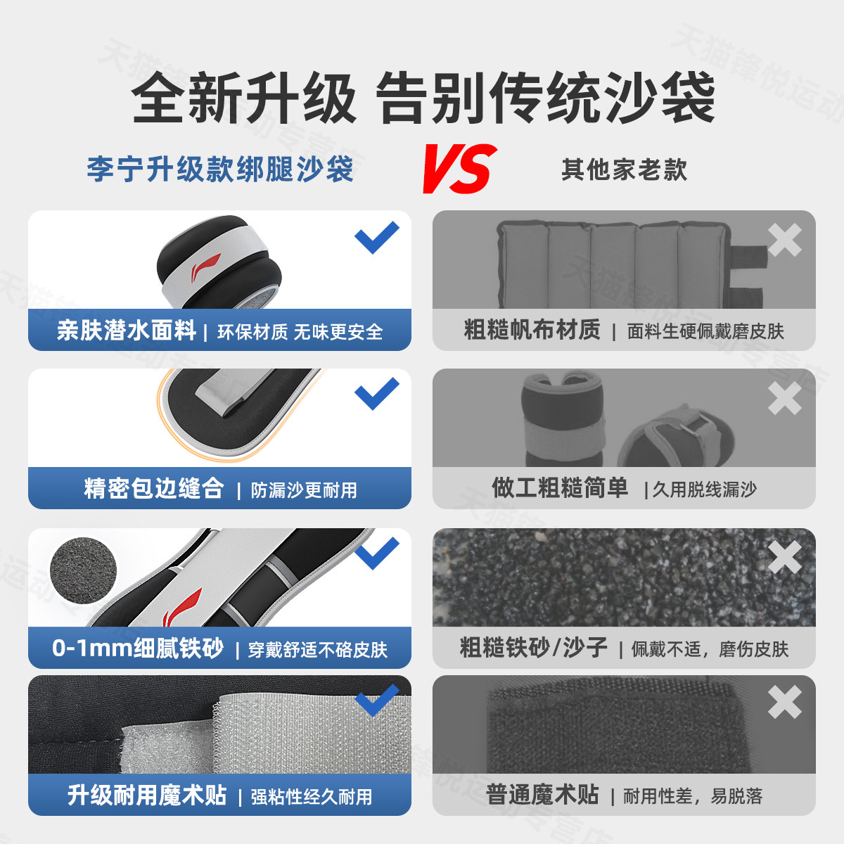 李宁负重绑腿沙袋腿部肌肉训练运动健身羽毛球跑步专用男女1/2kg,淘宝优惠券,粉丝福利购,淘宝优惠卷