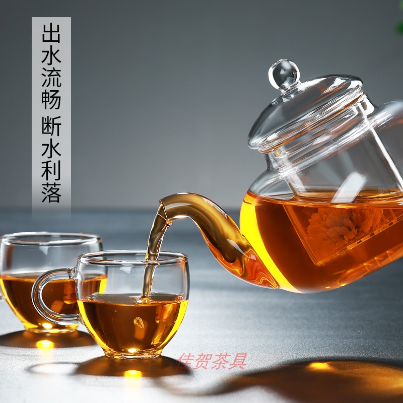 加厚玻璃茶壶过滤泡茶壶家用耐高温耐热茶水分离泡茶器花茶具套装 - 图0