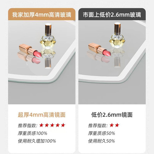 瑞意云朵智能带灯洗手间壁挂防雾浴室镜卧室梳妆台免打孔化妆镜子 - 图3