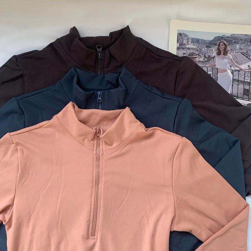 透气立领运动上衣女长袖磨毛户外休闲跑步训练半拉链瑜伽健身衣,淘宝优惠券,粉丝福利购,淘宝优惠卷