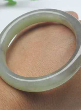 晴水和田玉高冰紫平安镯