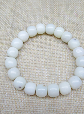 天然和田玉白玉手链雪花糕玉手链
