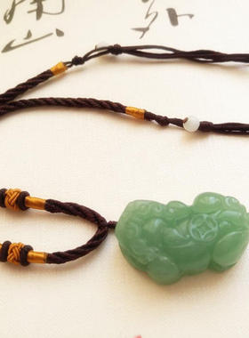 天然东陵玉貔貅吊坠 项坠玉佩 貔貅挂坠 男女款