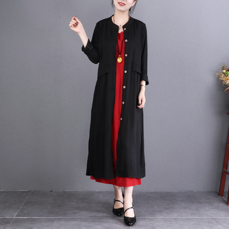春装新款文艺棉麻外套宽松中长款女式风衣 原创设计 自然小铺 2020 春装新款文艺棉麻外套宽松中长款女式风衣 原创设计 自然小铺 2020