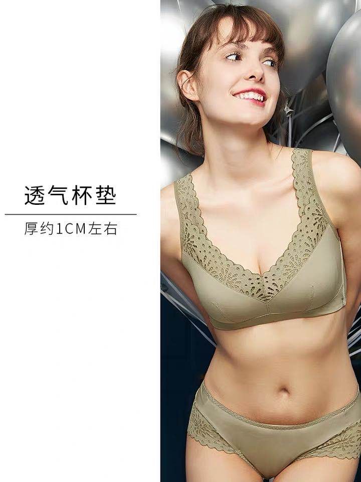 圆满尚品新款背心式内衣女宽肩带聚拢侧收副乳91904大胸显小文胸-图0