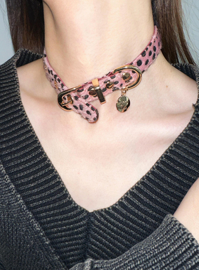 pu斑马豹纹项圈choker