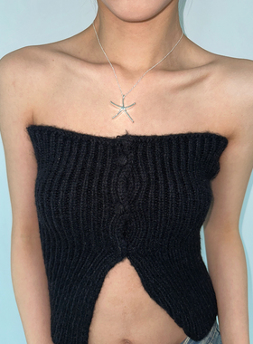 银色海星吊坠项链锁骨链