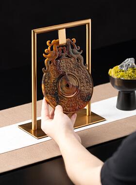 新中式玉璧石摆件茶室展示柜