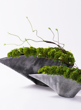 新中式仿真红色花艺摆件