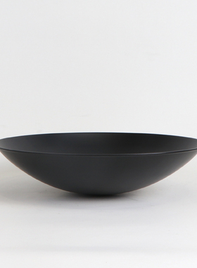 新中式铁艺圆形黑色装饰盘果盘花器摆件样版房间茶几酒店软装饰品