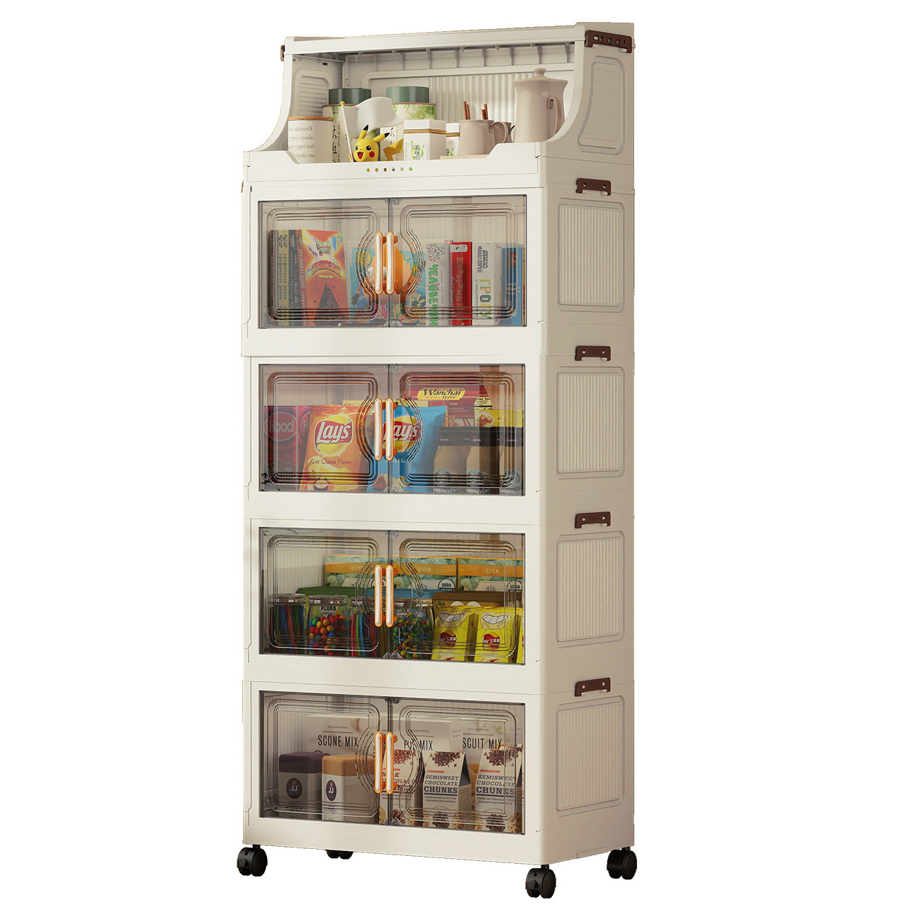 免安装收纳柜卧室衣服储物柜家用卫生间厨房多层简易可折叠置物架 - 图3