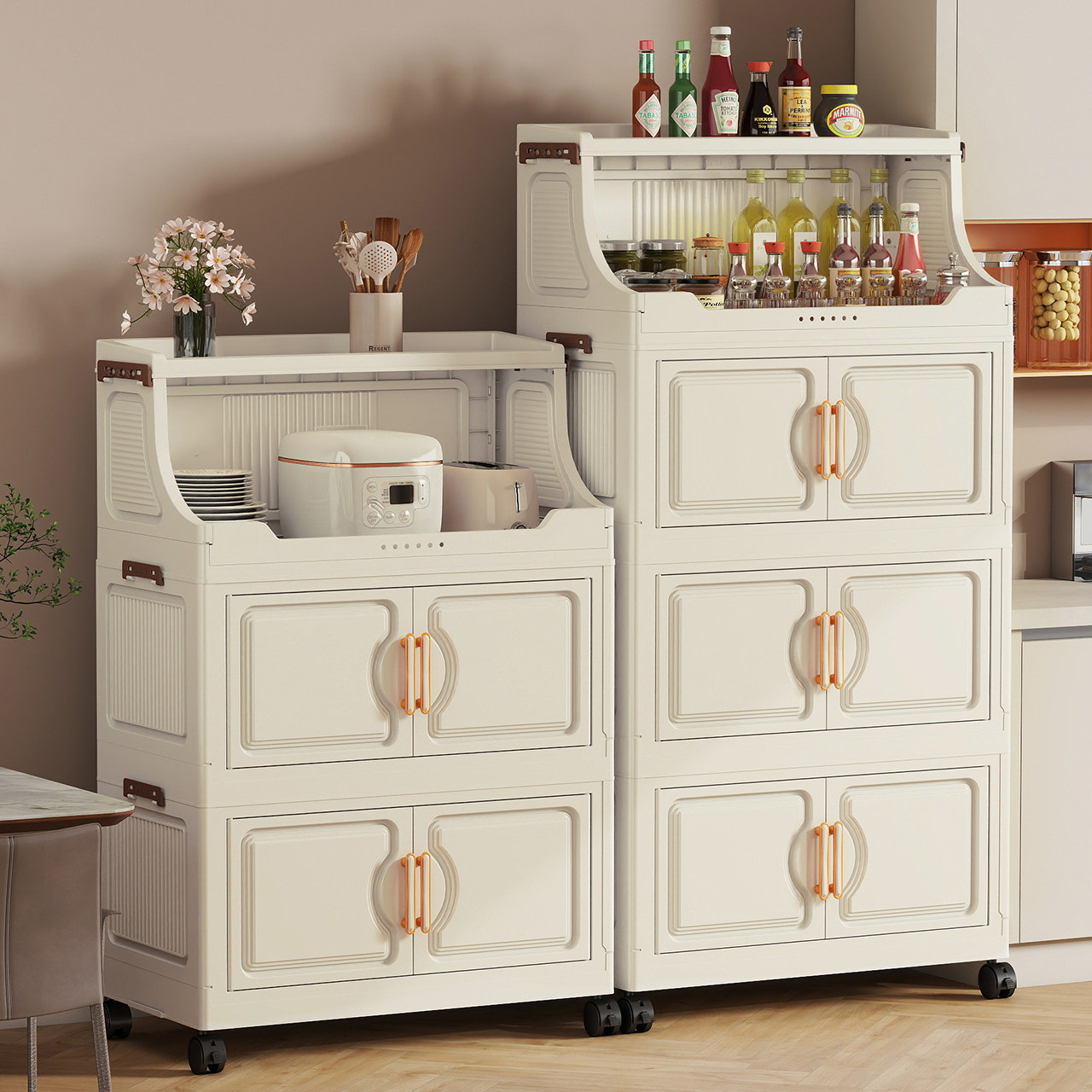 免安装收纳柜卧室衣服储物柜家用卫生间厨房多层简易可折叠置物架 - 图0