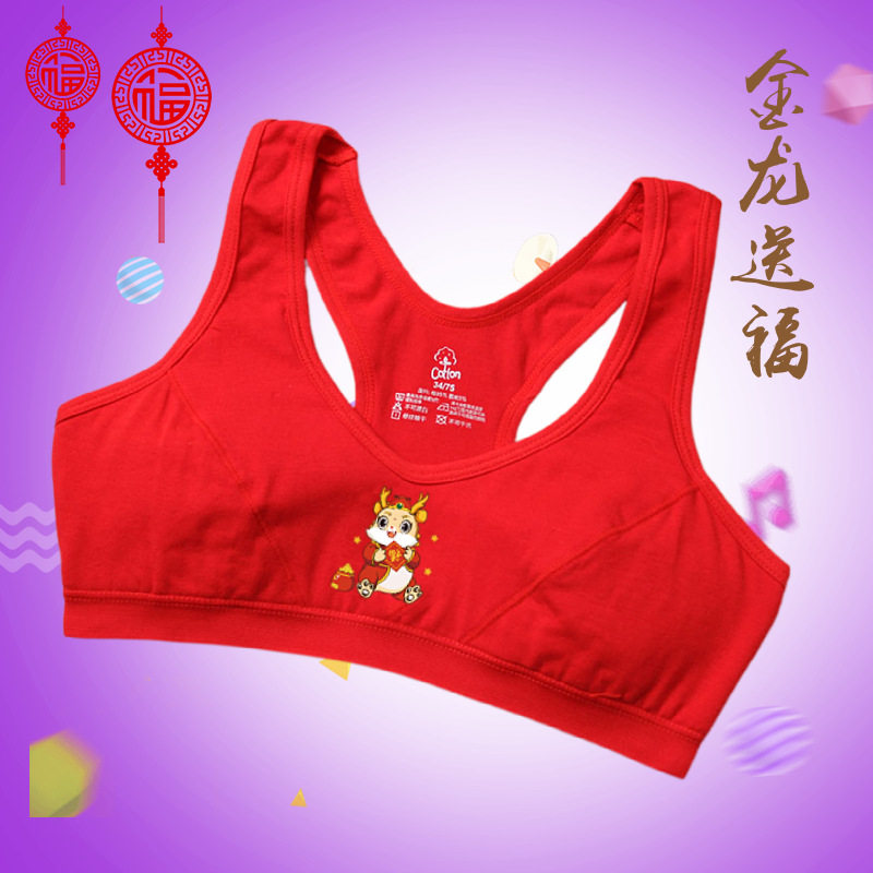 发育期女童本命年纯棉红色内衣套装大童胖女孩加肥加大码少女文胸,淘宝优惠券,粉丝福利购,淘宝优惠卷