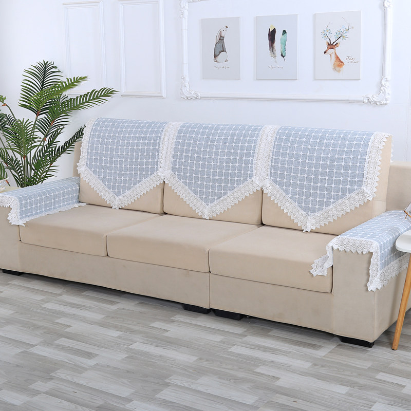 棉麻沙发靠背巾沙发巾扶手巾防尘盖布多用方巾四季通用简约格子,淘宝优惠券,粉丝福利购,淘宝优惠卷