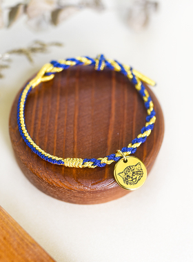 来图定制宠物猫狗照片头像纪念手绳编织环情侣手链女朋友礼物刻字