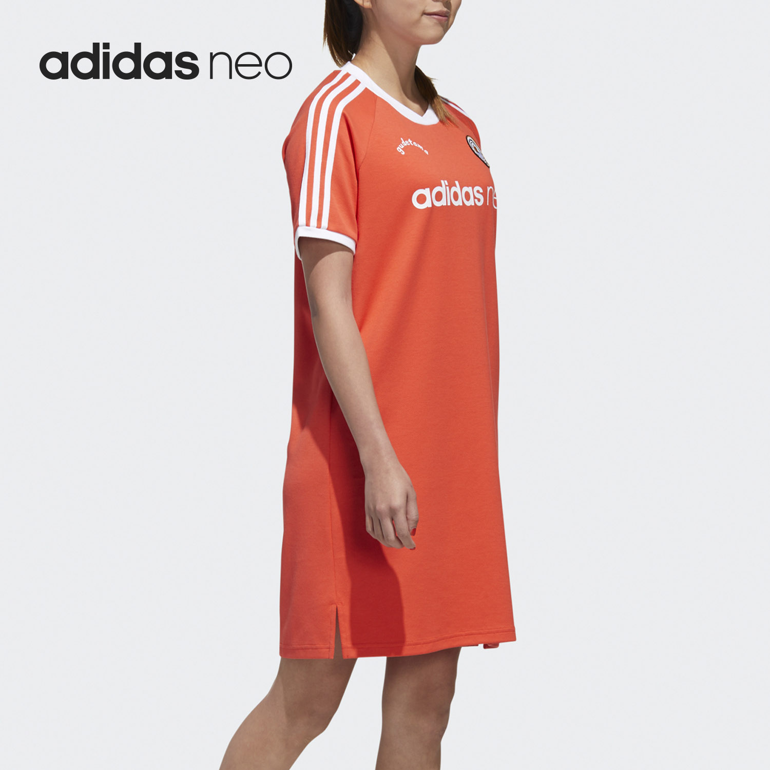 Adidas/阿迪达斯正品 女子NEO蛋黄哥联名短袖连衣裙GL7228 - 图2