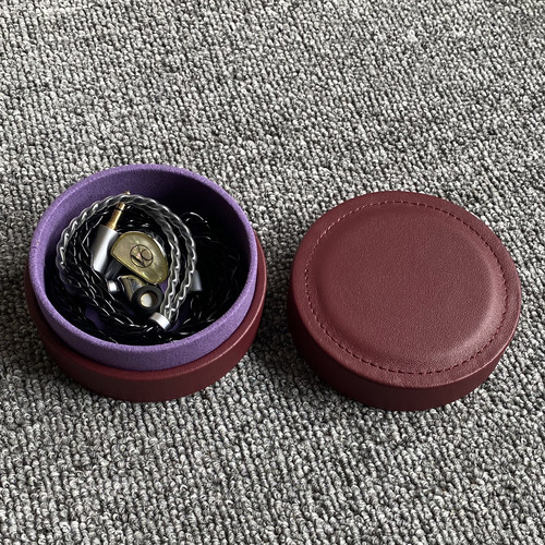 高端定制手工皮质包耳机抗压盒多用收纳盒蓝牙耳机保护套便携圆盒 - 图3