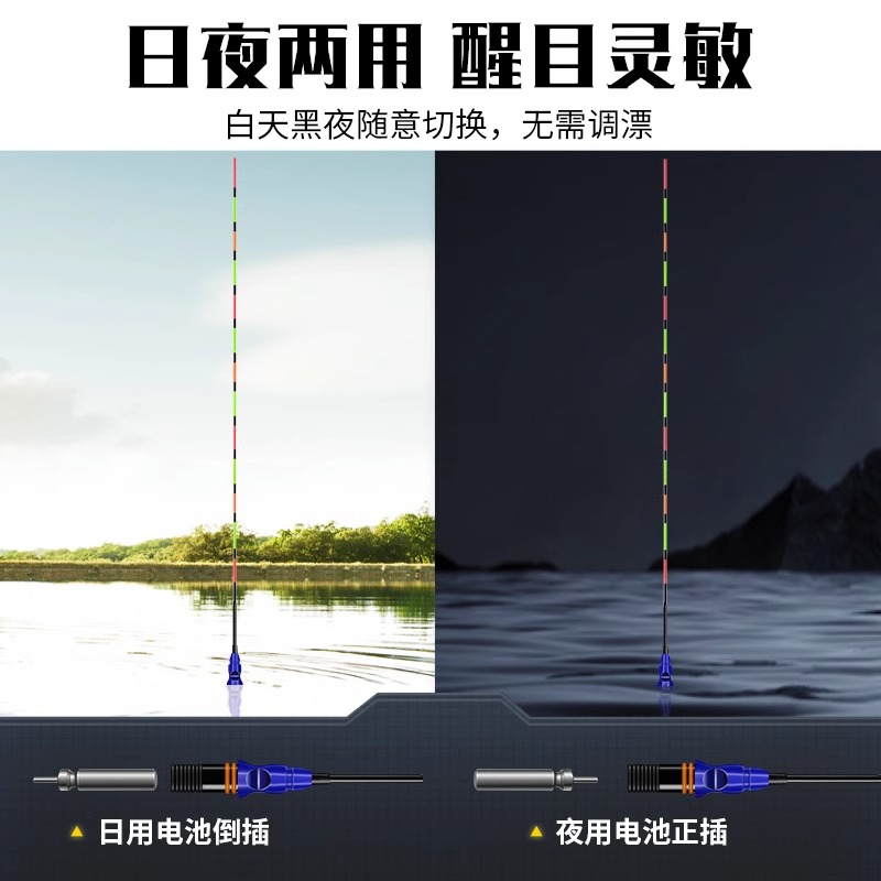 梦者电子漂芦苇夜光漂高灵敏日夜两用柔光高亮不花眼醒目夜钓浮漂-图2