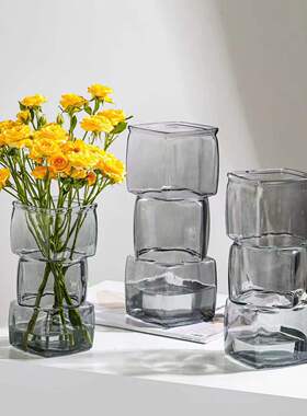 几何中古风玻璃花瓶水养插花